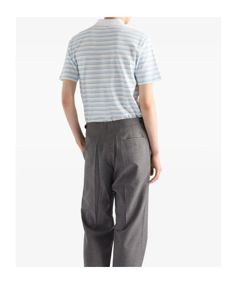 Short-Sleeved Striped Polo Shirt