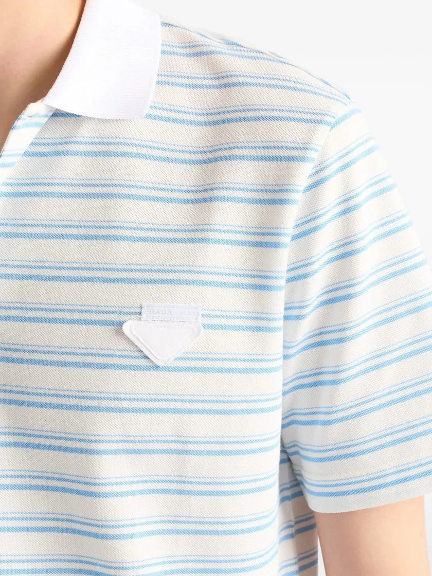 Short-Sleeved Striped Polo Shirt