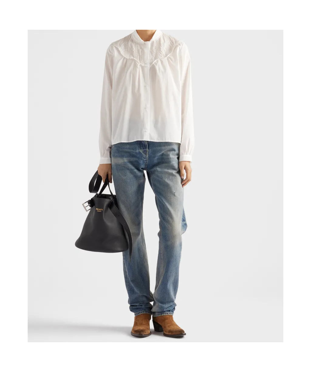 Triangle-Patch Button-Up Shirt