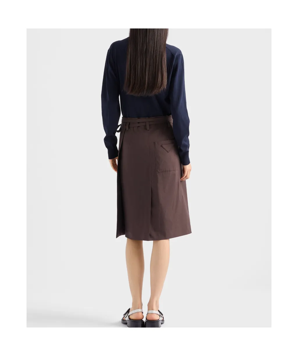 Stretched Poplin Skirt