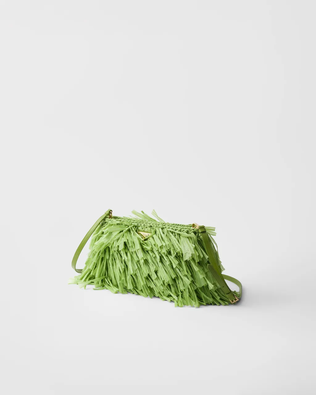 Triangle-Logo Fringed Clutch Bag
