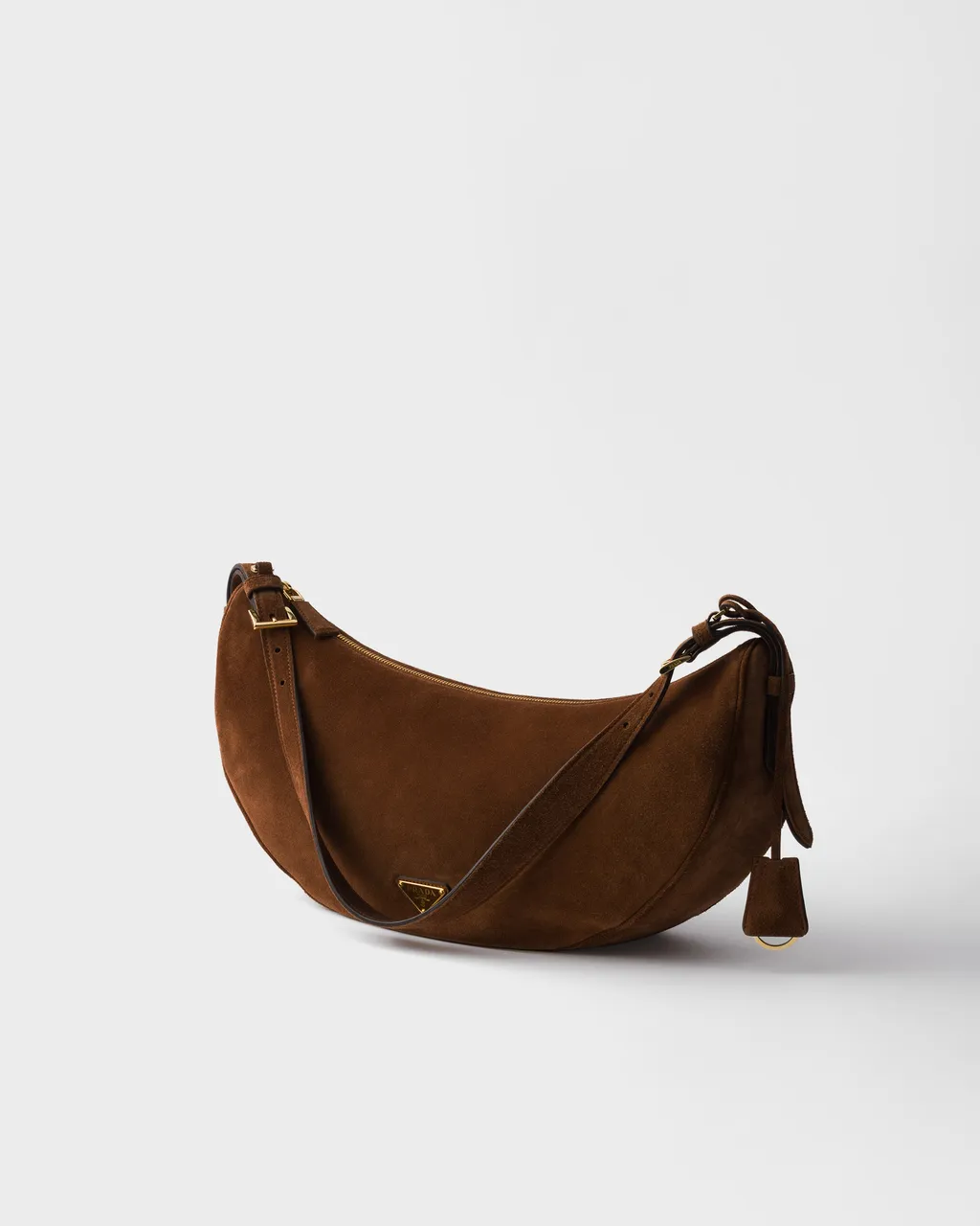 Triangle-Logo Demi-Lune Shoulder Bag