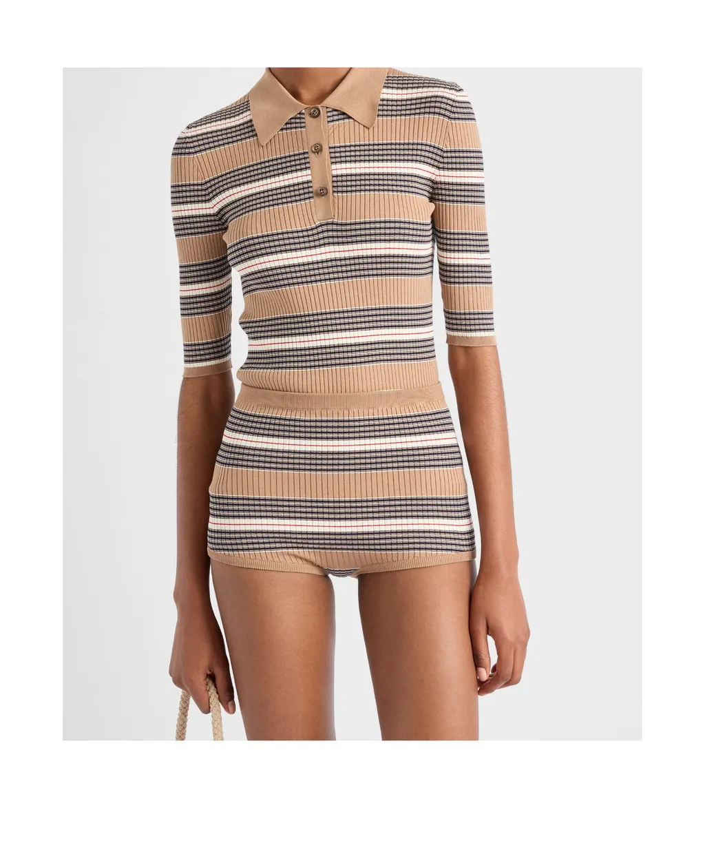 Striped Knitted Shorts