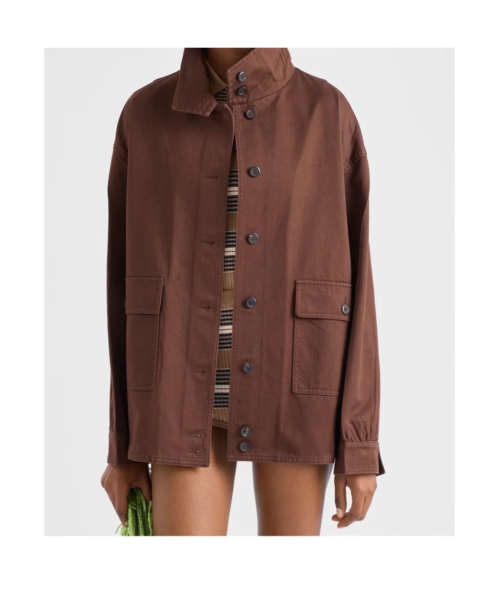 Long-Sleeved Button-Up Jacket