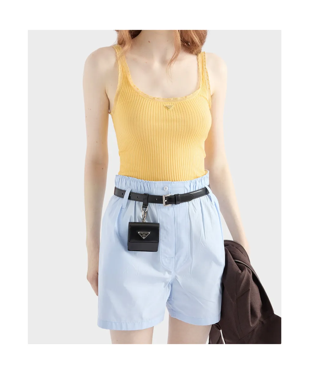 Lace-Detailed Ribbed Tank Top