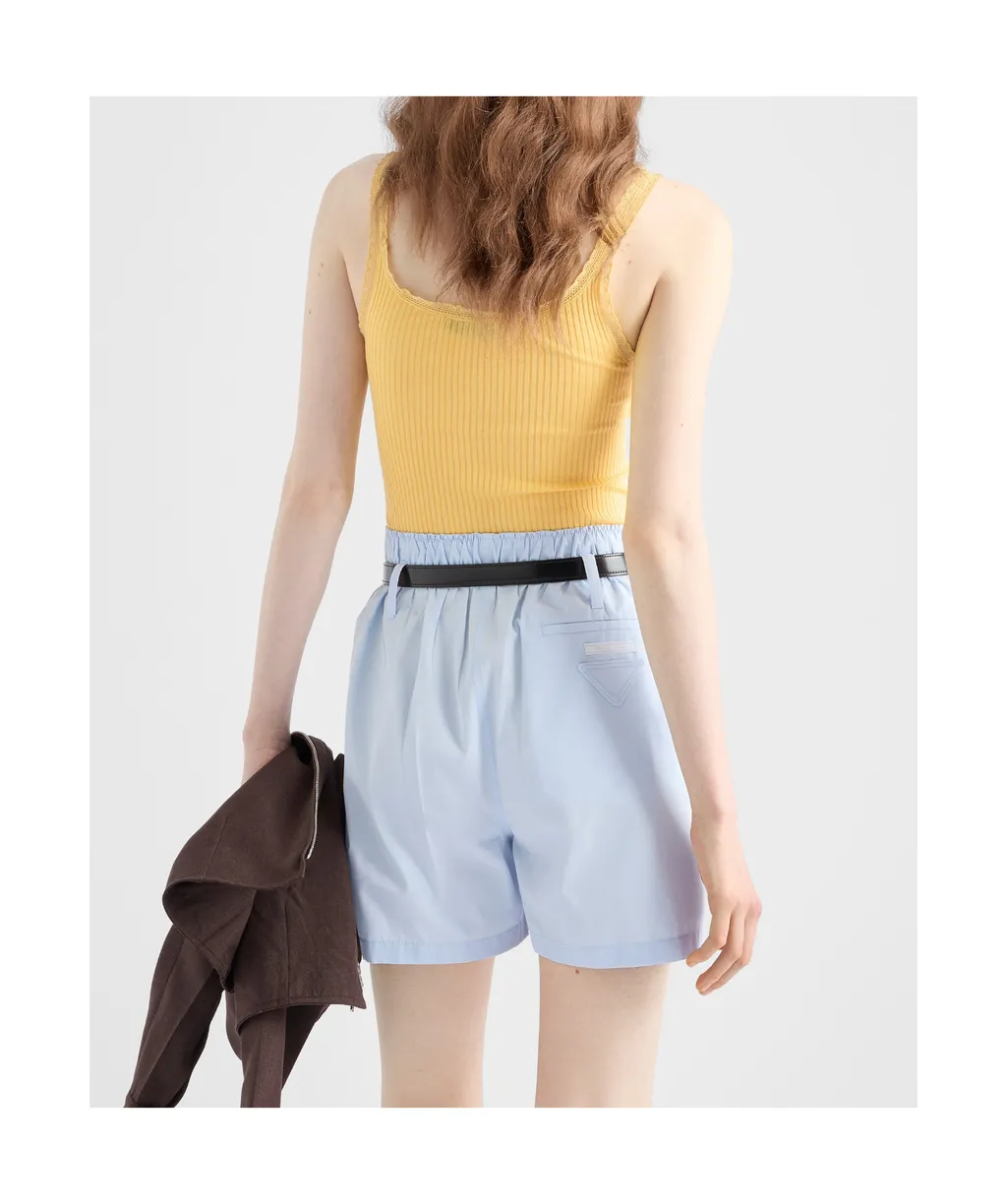 Lace-Detailed Ribbed Tank Top