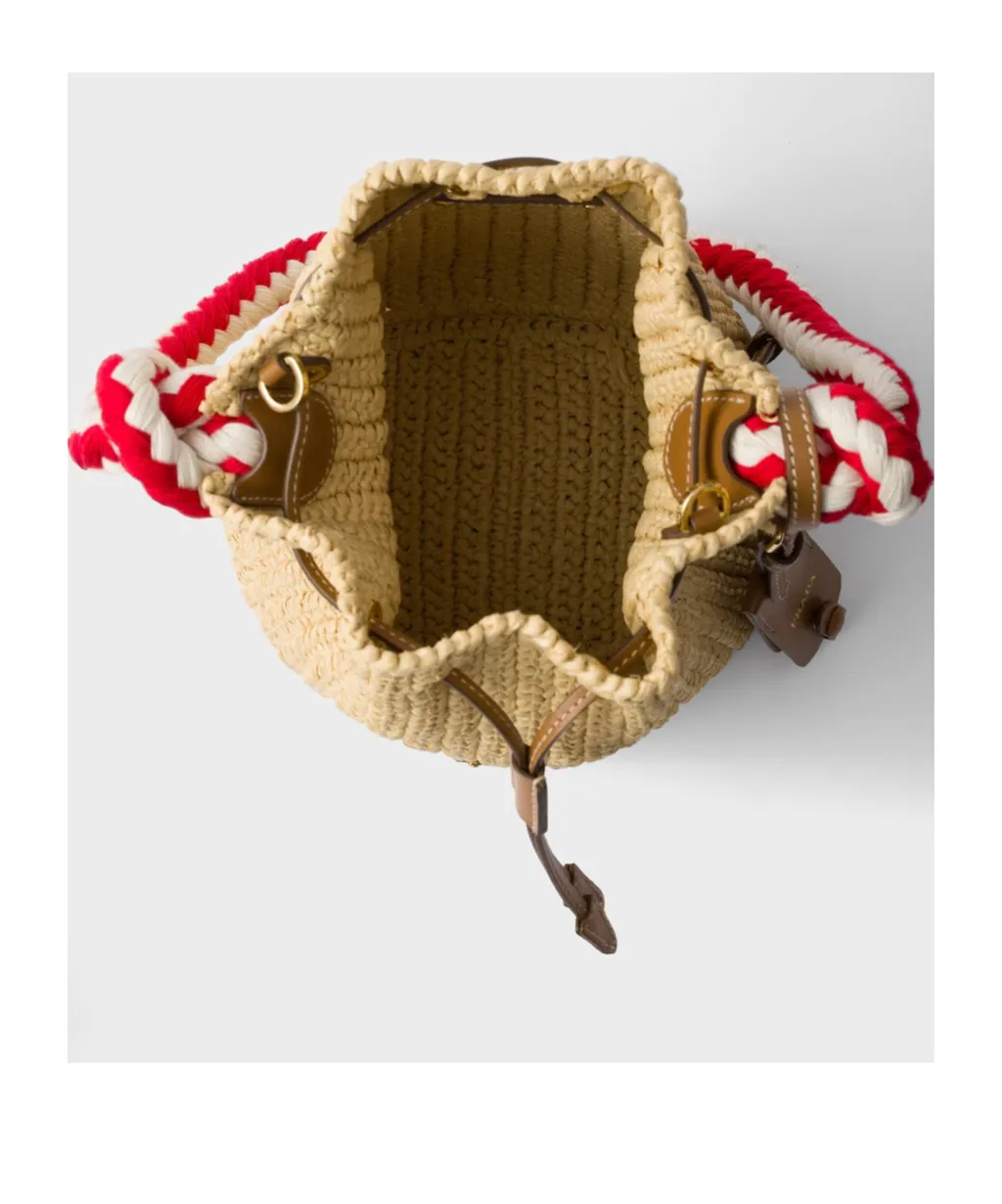 Woven Drawstring Bucket Bag