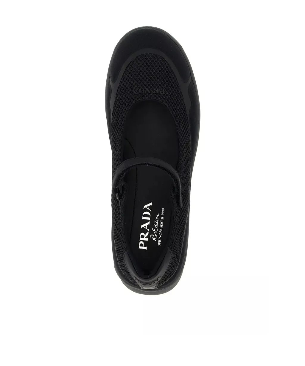 Round-Toe Mesh Ballerinas