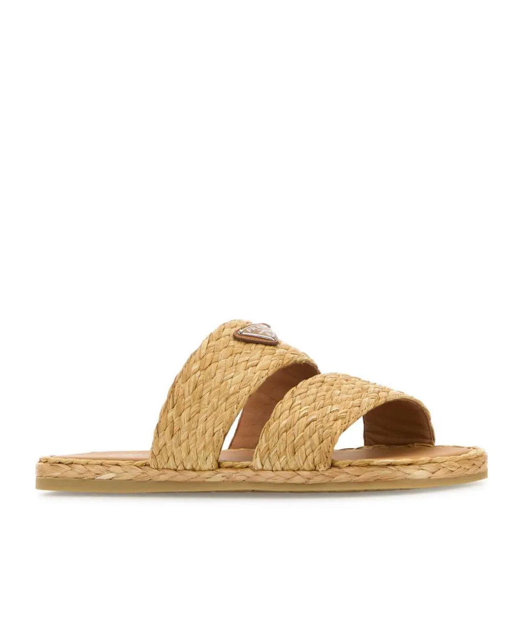 Triangle-Logo Slip-On Sandals