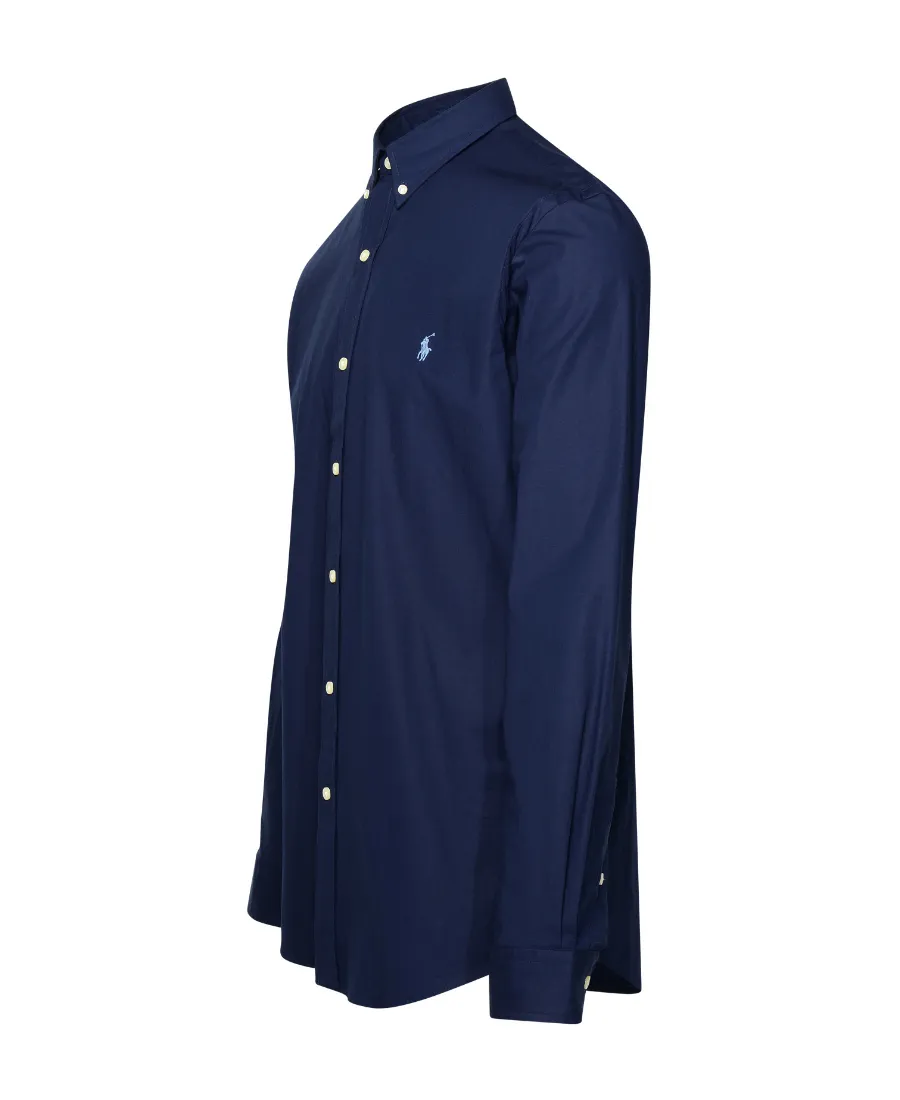 Logo Embroidered Long-Sleeved Shirt
