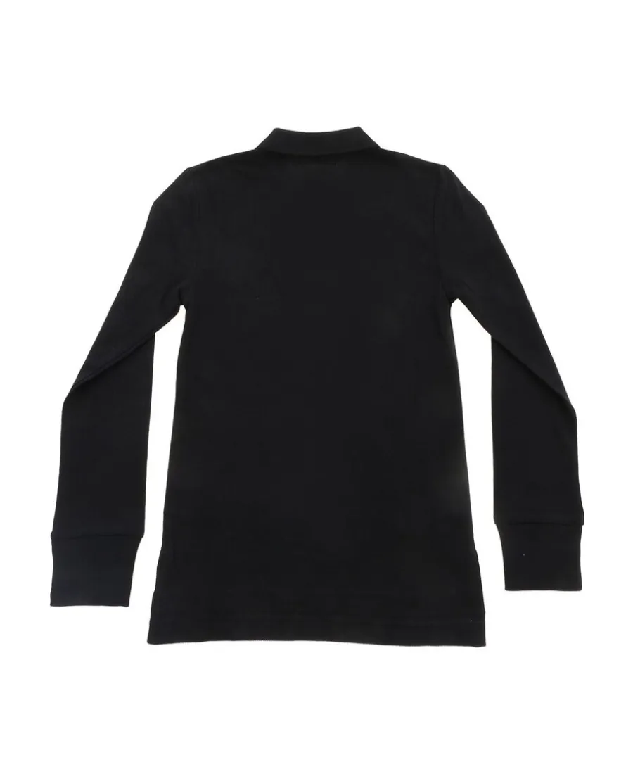 Logo Embroidered Long-Sleeved Polo Shirt