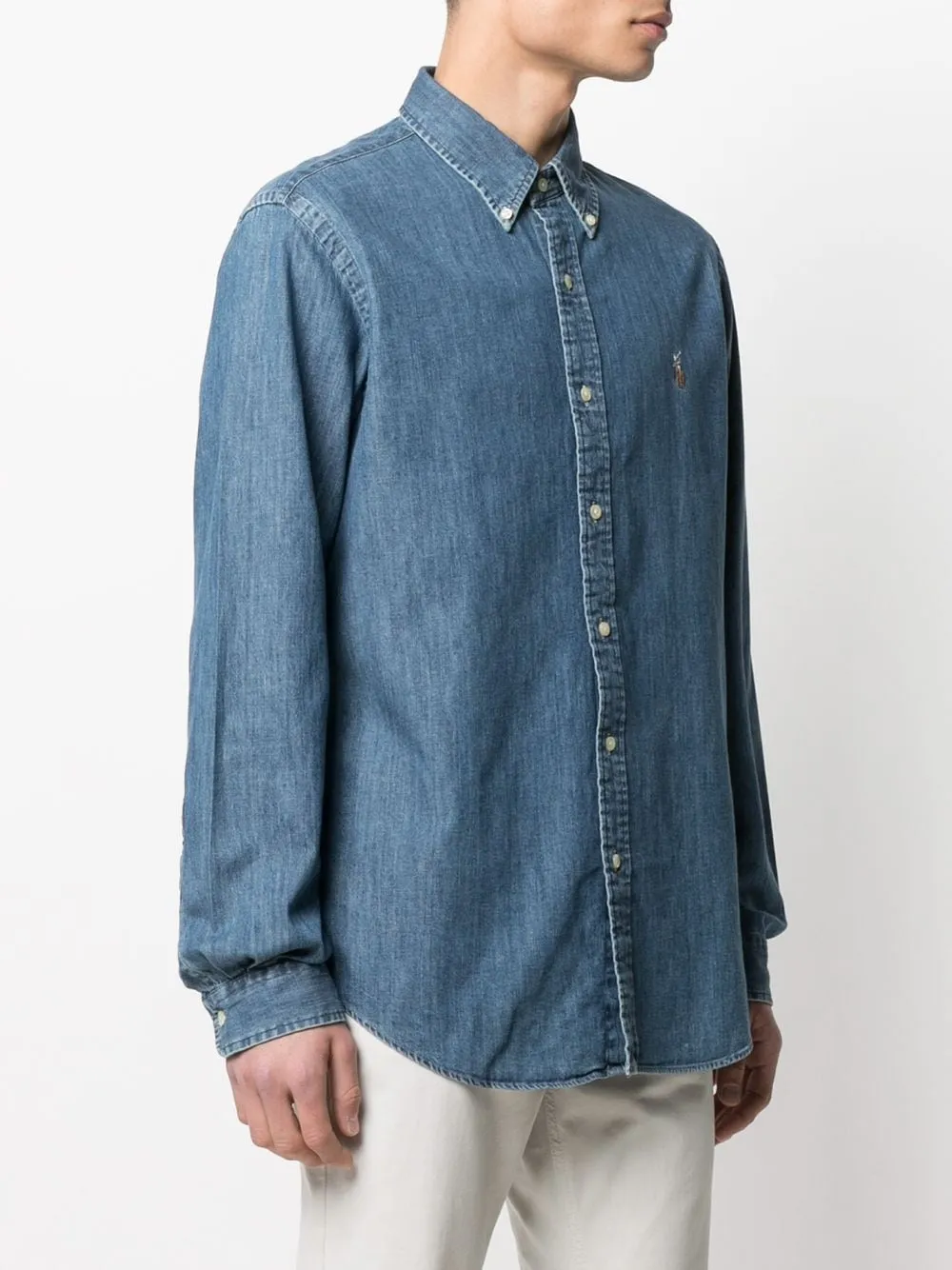 Logo Embroidered Denim Shirt