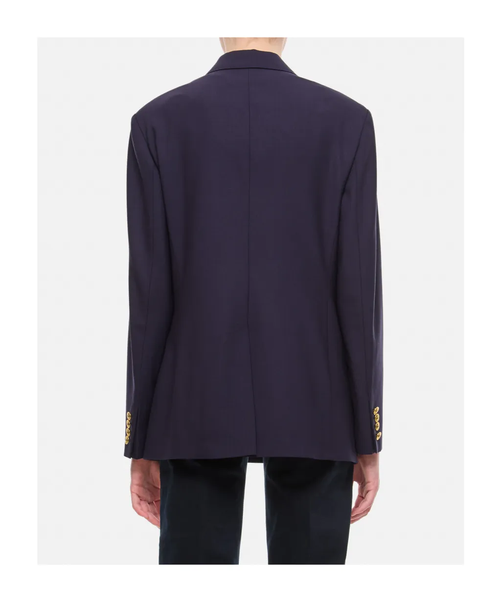 Double-Breasted Crepe Blazer