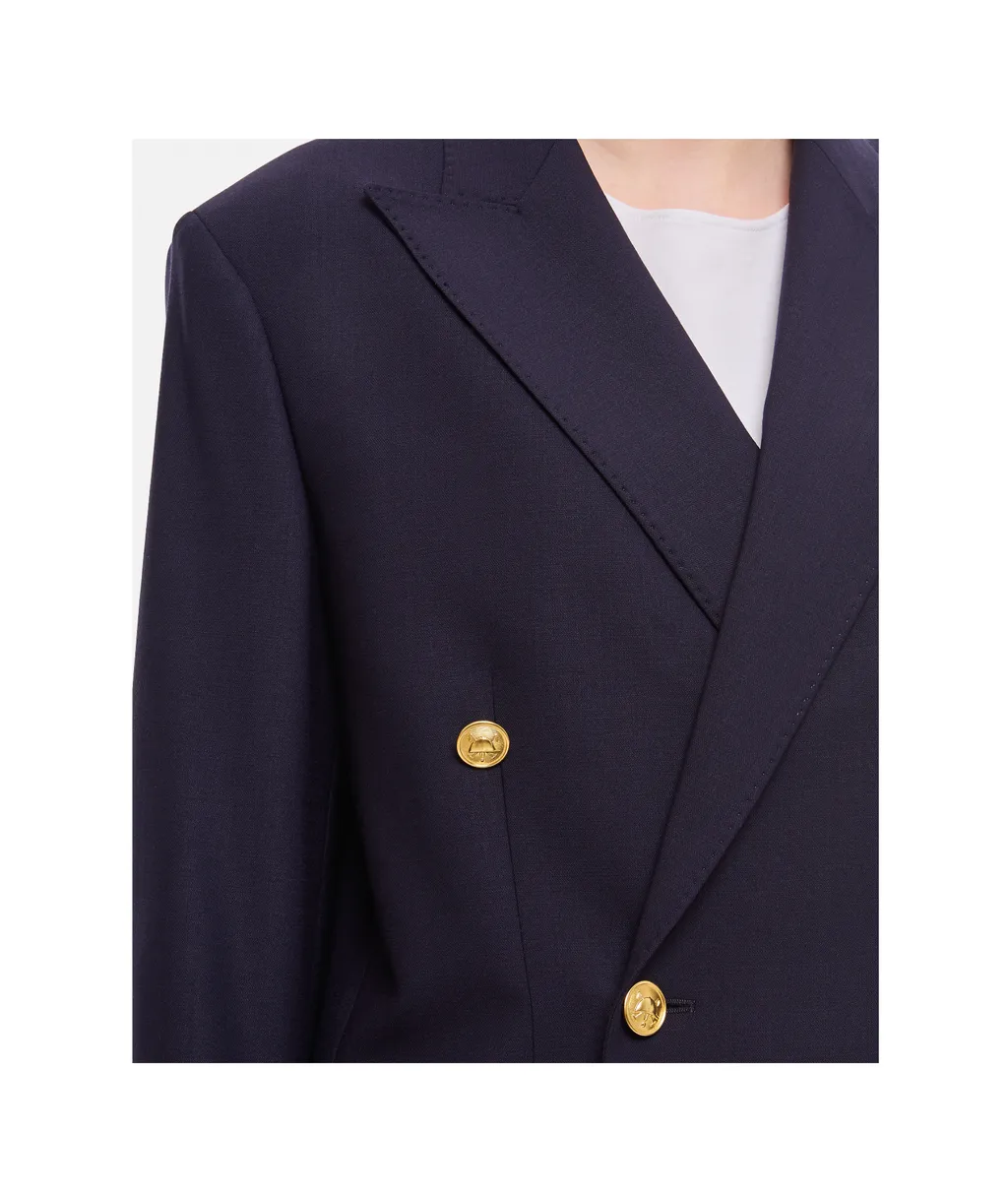 Double-Breasted Crepe Blazer