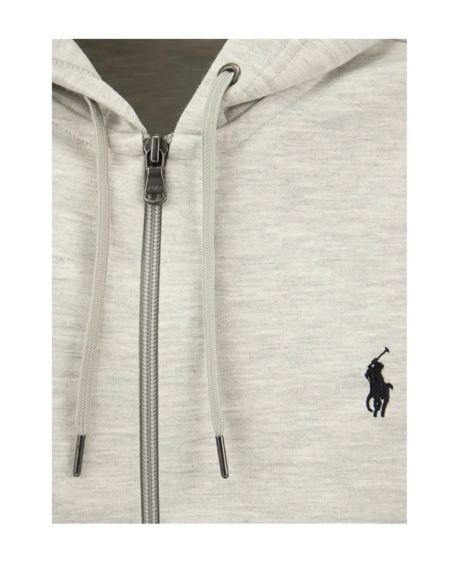 Pony Embroidered Zip-Up Hoodie