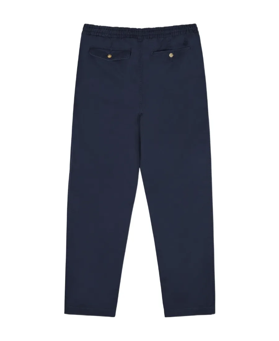 Elastic Waist Straight-Leg Trousers