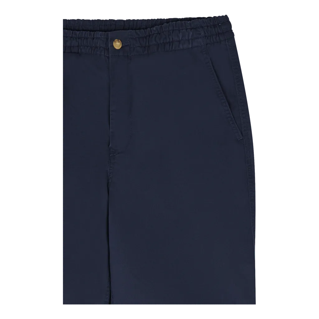 Elastic Waist Straight-Leg Trousers