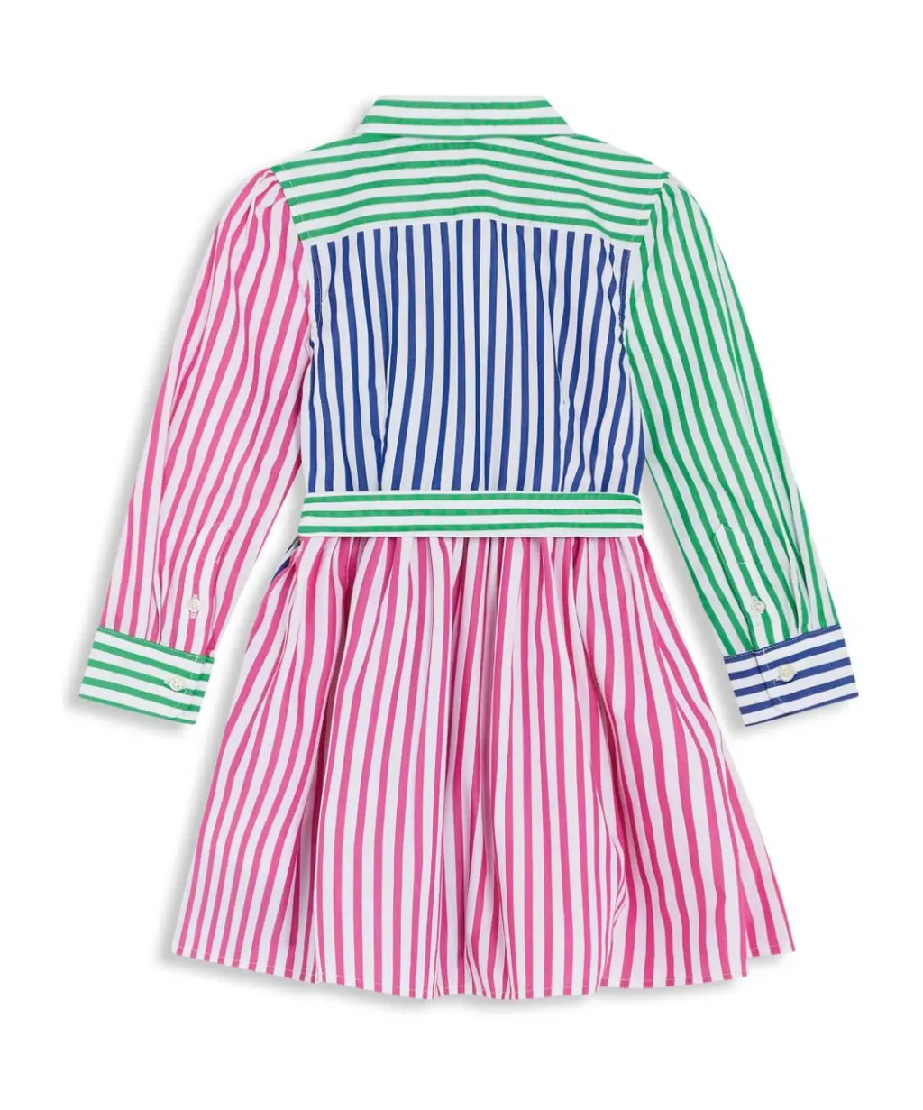 Long-Sleeved Striped Shirt Dress