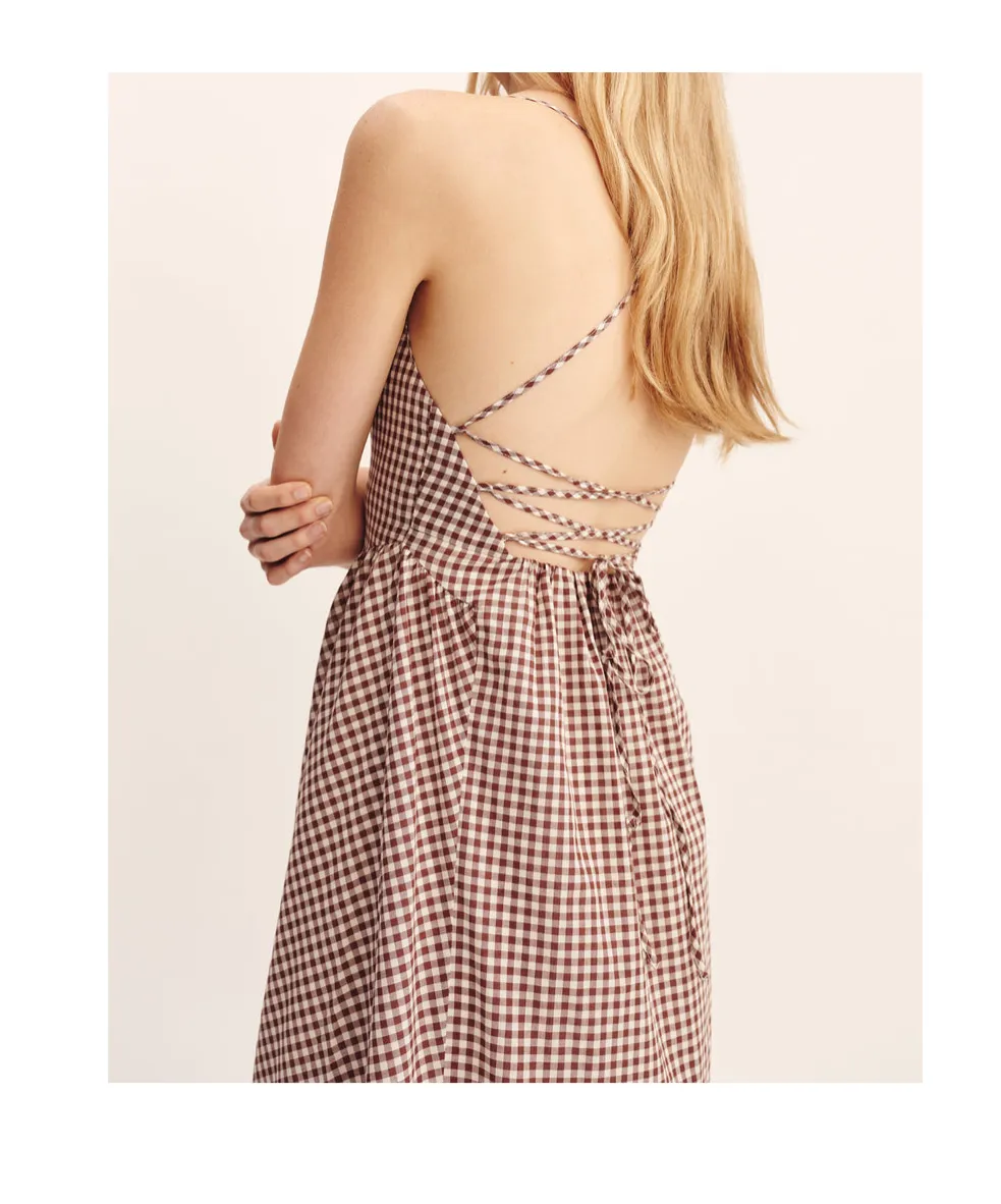 Gingham Check Maxi Dress