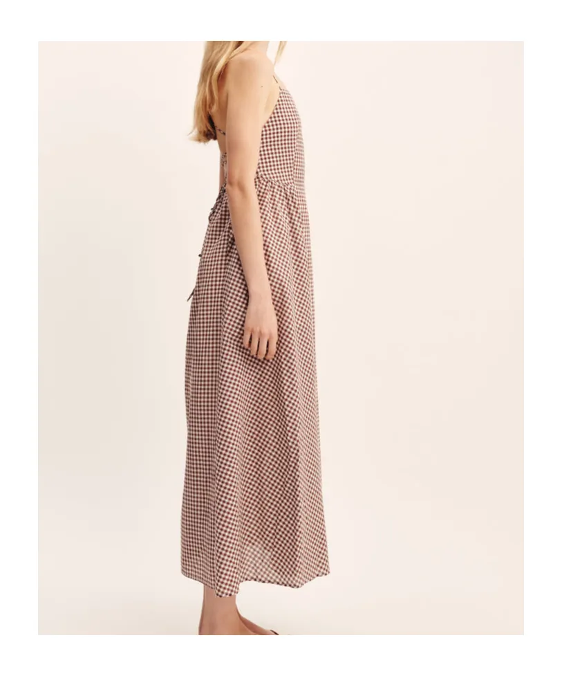 Gingham Check Maxi Dress