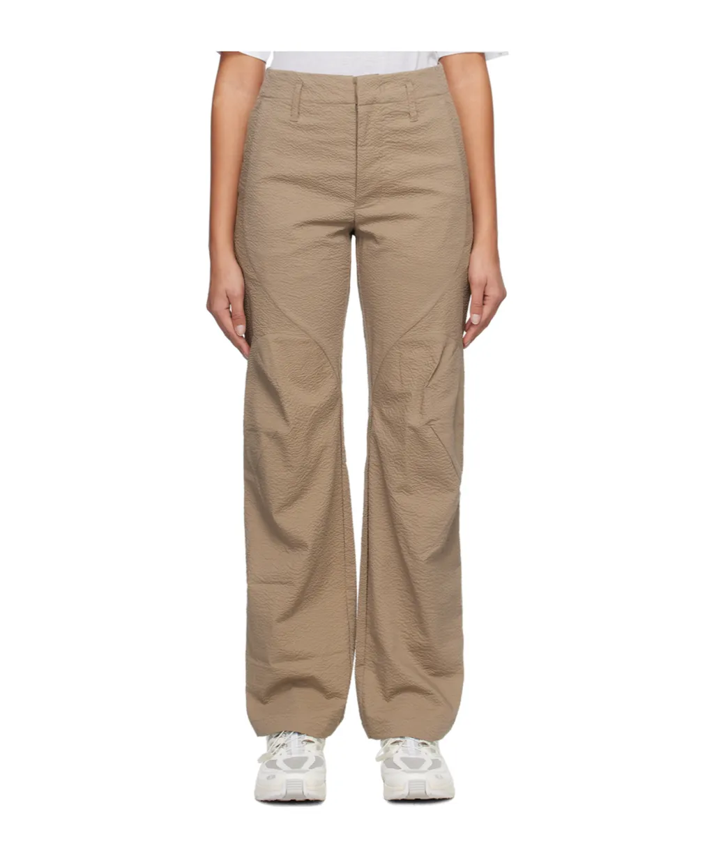 Textured Straight-Leg Trousers