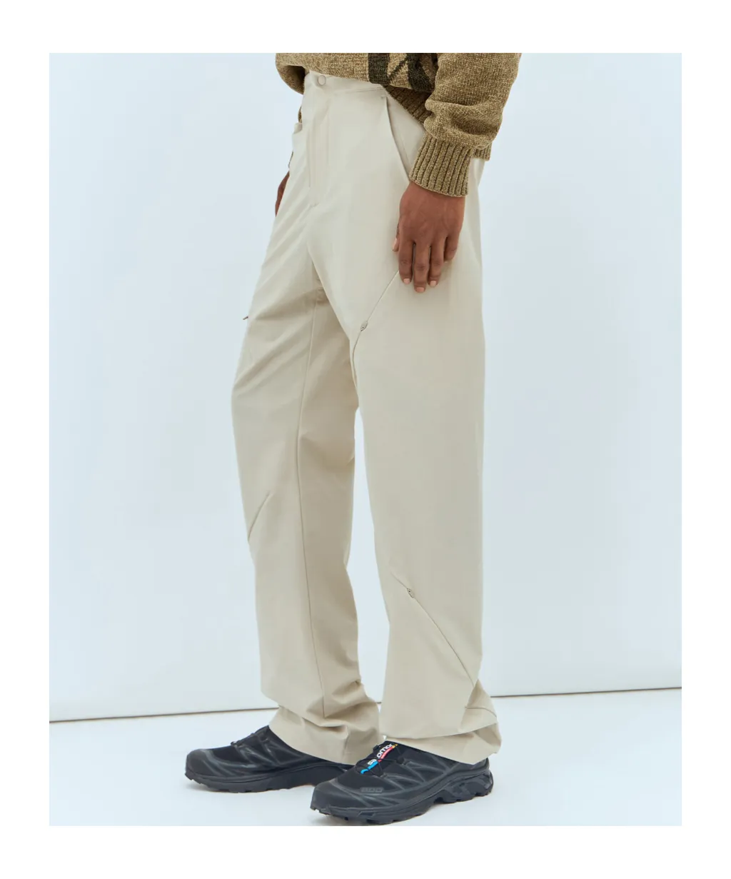 Elastic Waist Zipper Casual Pants
