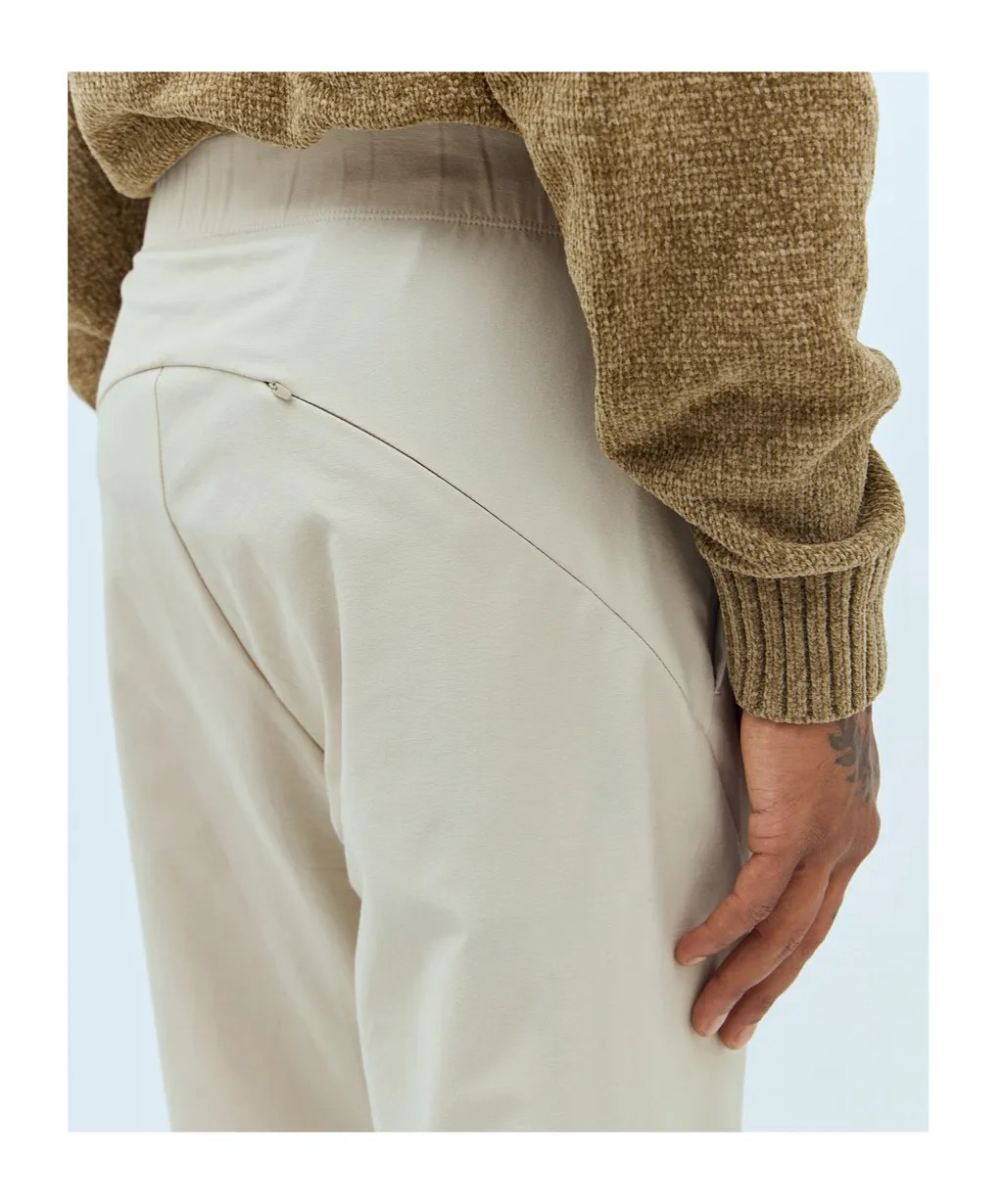 Elastic Waist Zipper Casual Pants