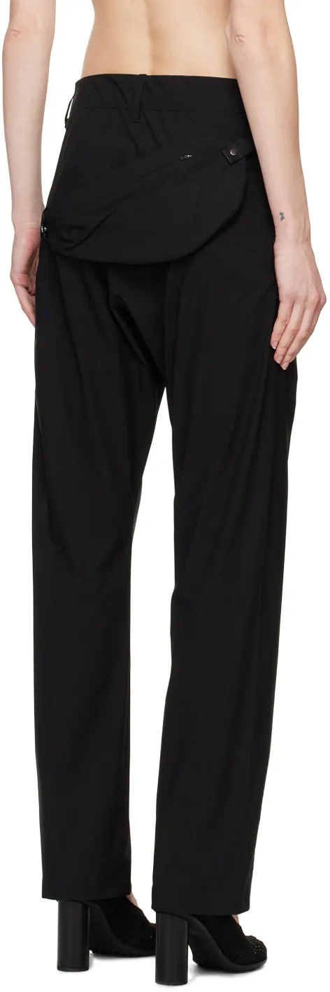 Tonal Stitching Straight-Leg Trousers