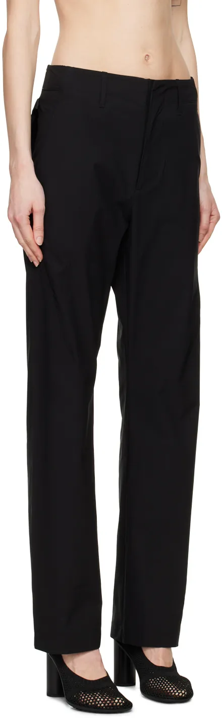 Tonal Stitching Straight-Leg Trousers