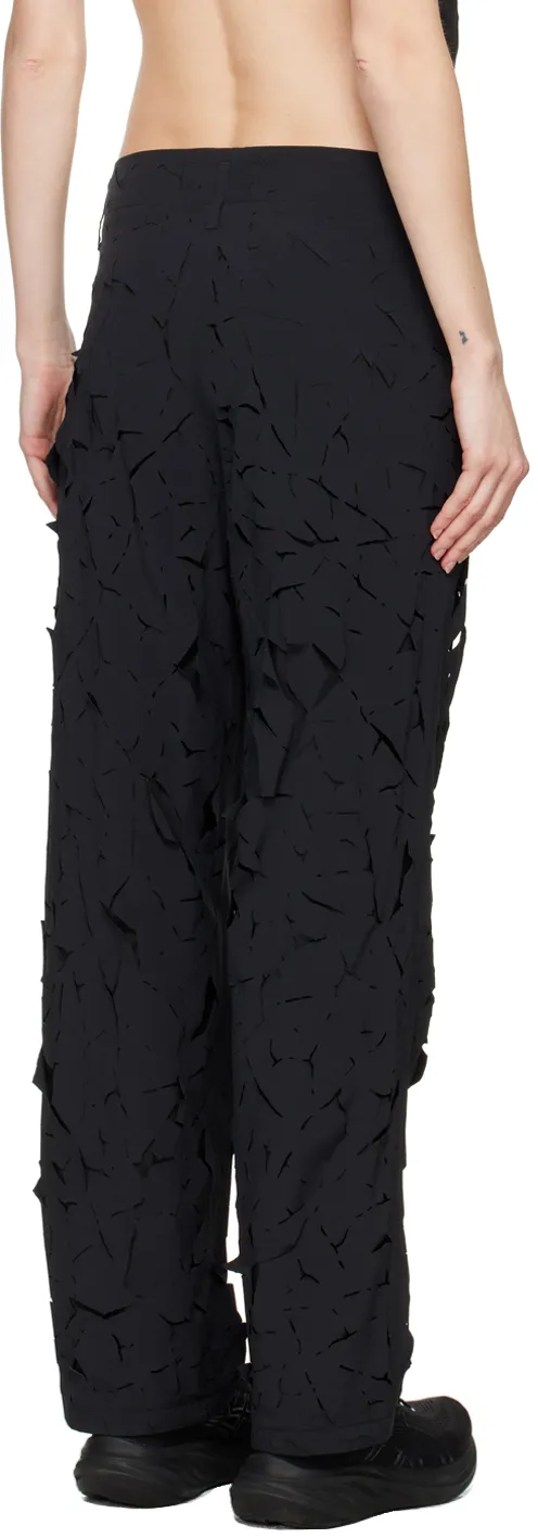 Ripped-Detailing Straight Trousers
