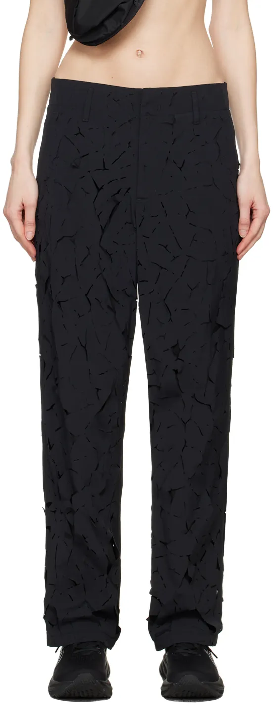Ripped-Detailing Straight Trousers