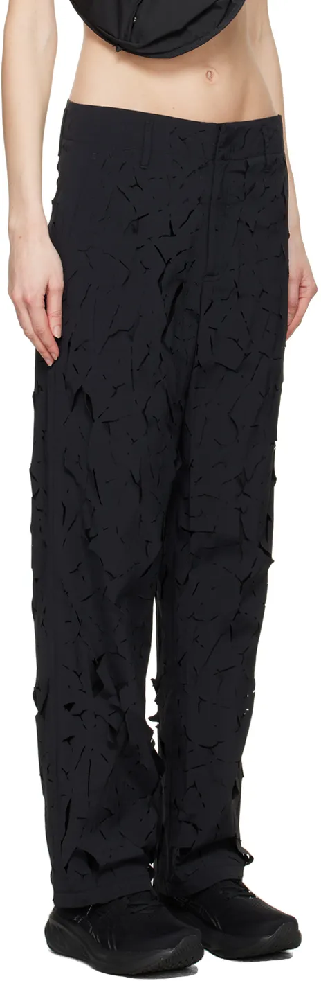 Ripped-Detailing Straight Trousers