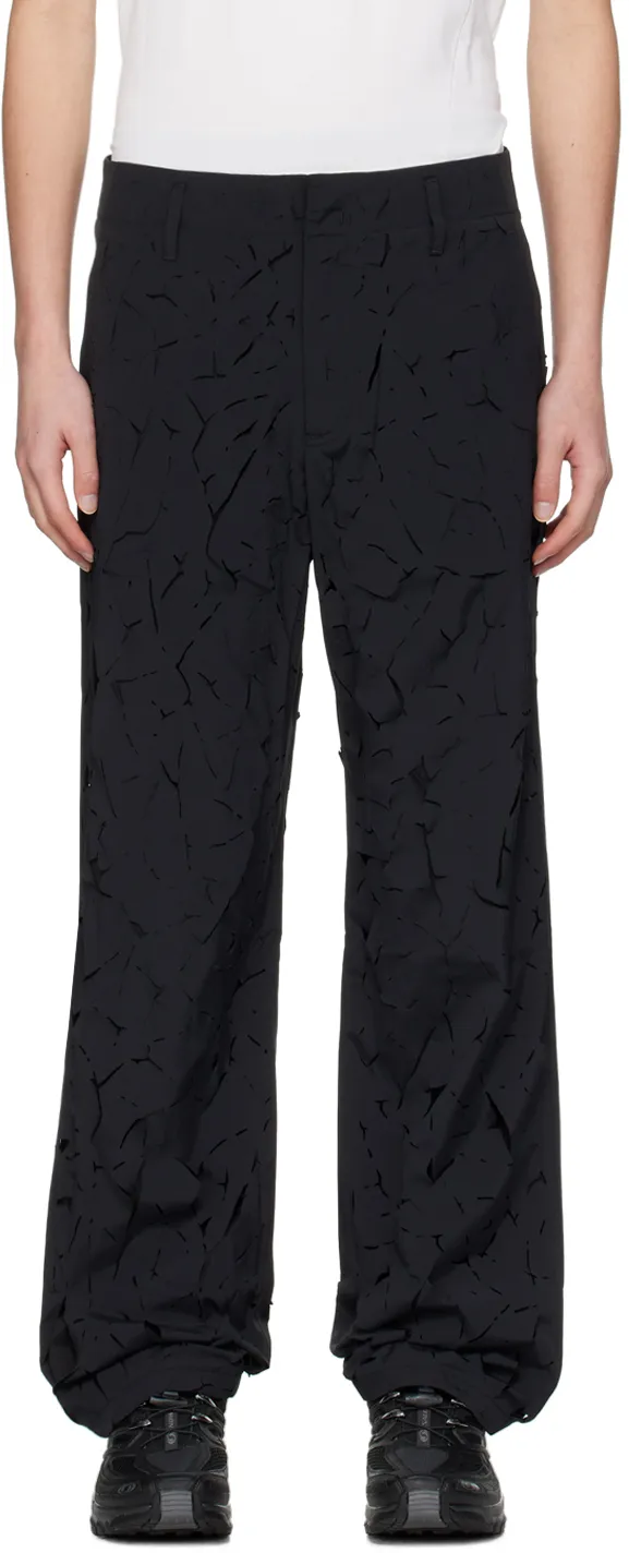 Ripped-Detailing Straight Trousers