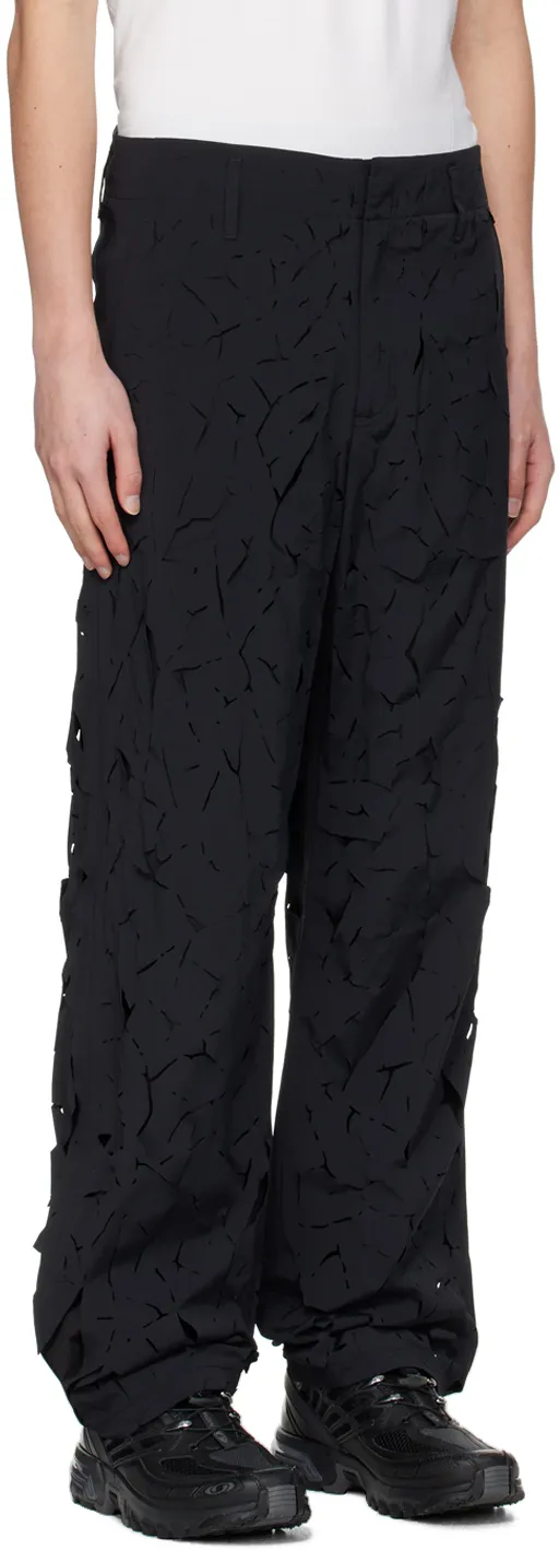 Ripped-Detailing Straight Trousers