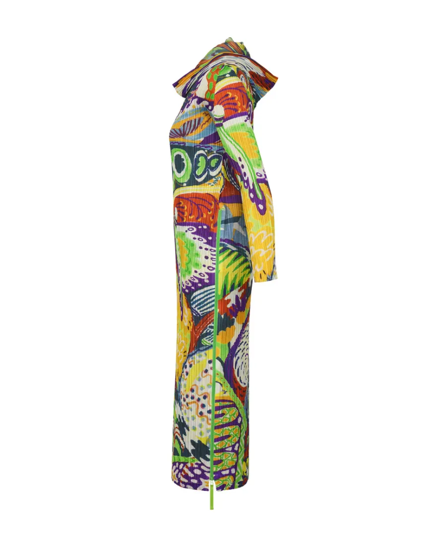 Snowrunner Graphic Printed Pleated Midi Dress