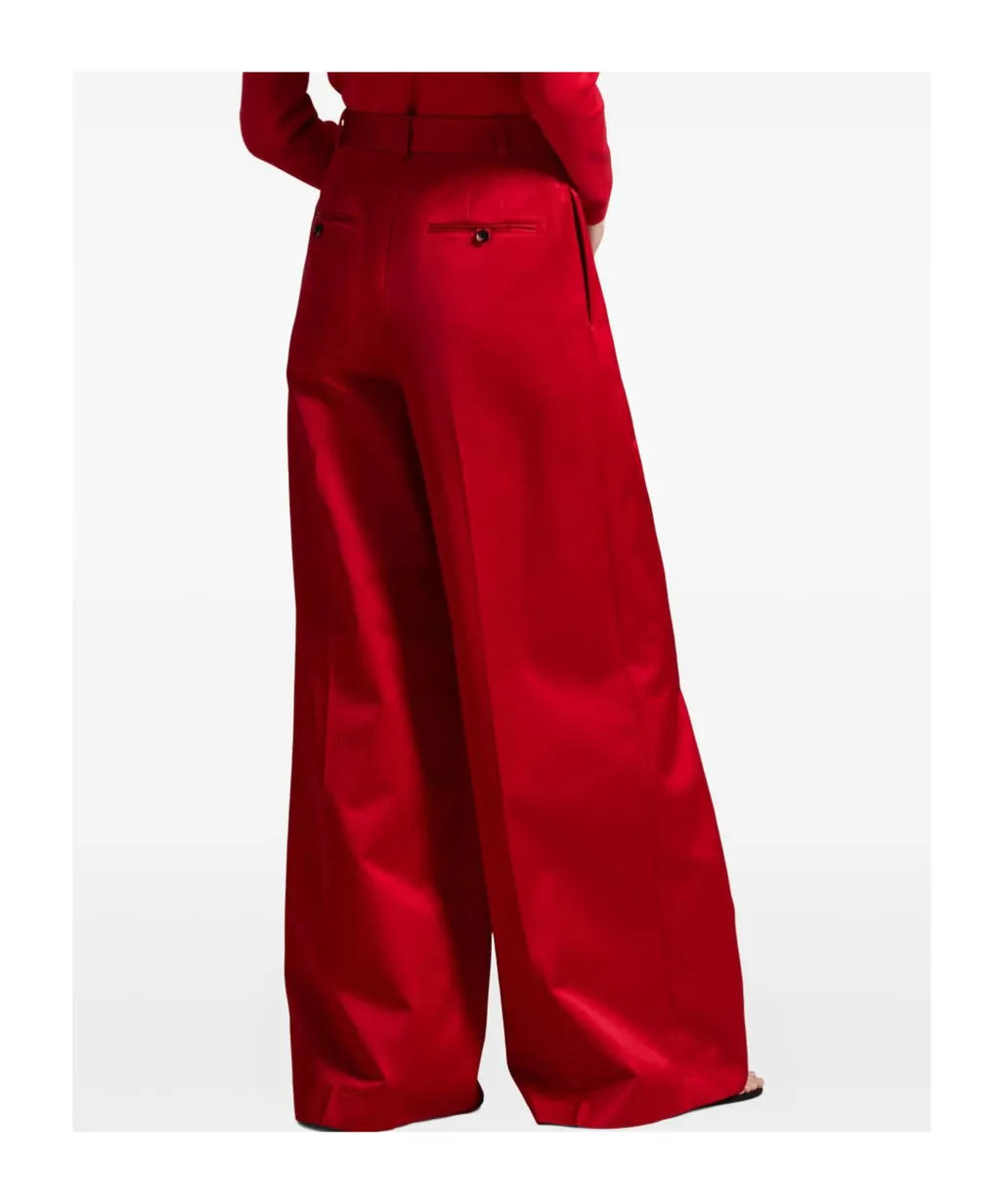 Wide Leg Pleated Trousers