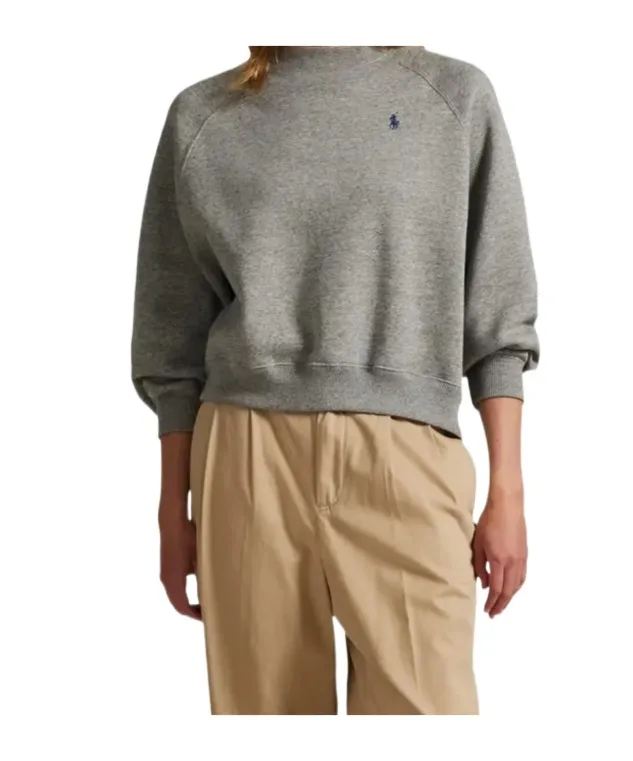 Raglan-Sleeve Crewneck Sweatshirt