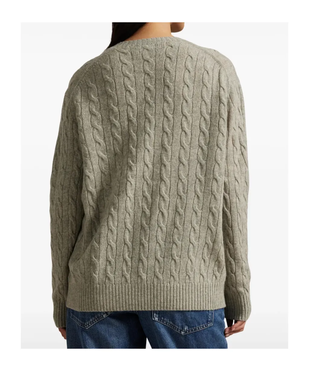 Cable-Knit Turtleneck Cardigan