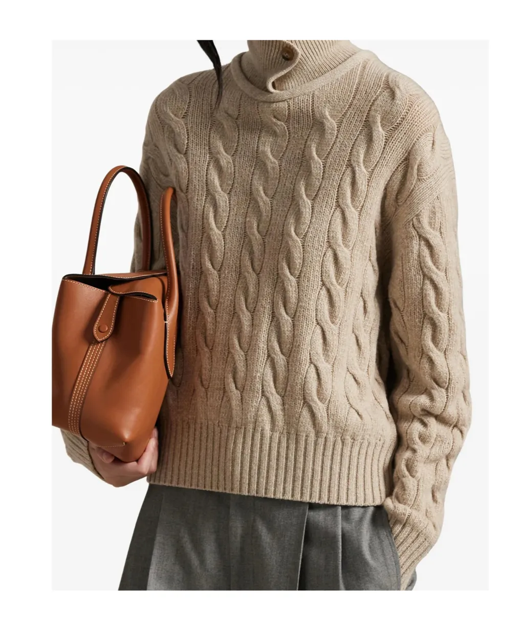 Cable Knit Polo Sweater