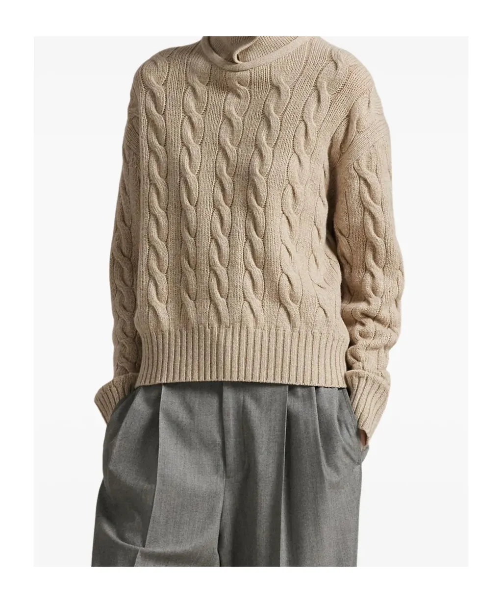 Cable Knit Polo Sweater