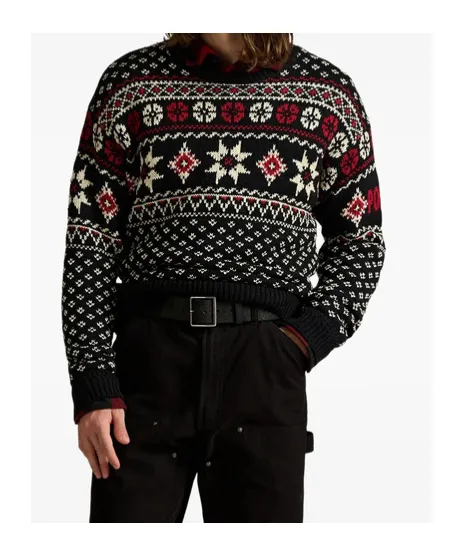 Fair Isle Pattern Crew-Neck Sweater