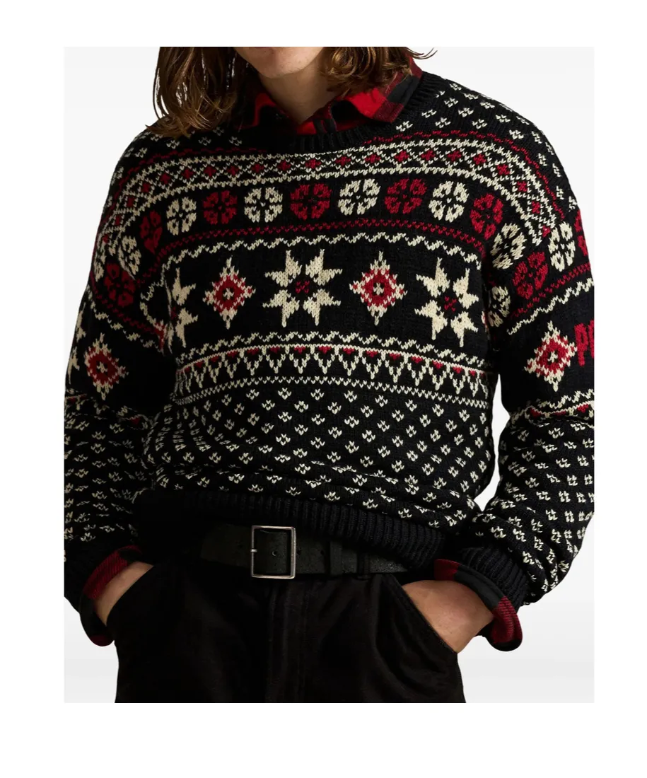 Fair Isle Pattern Crew-Neck Sweater