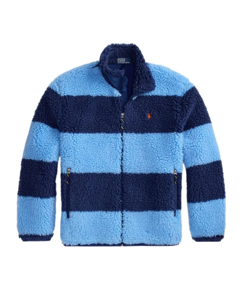 Striped Fleece Zipped Jacket