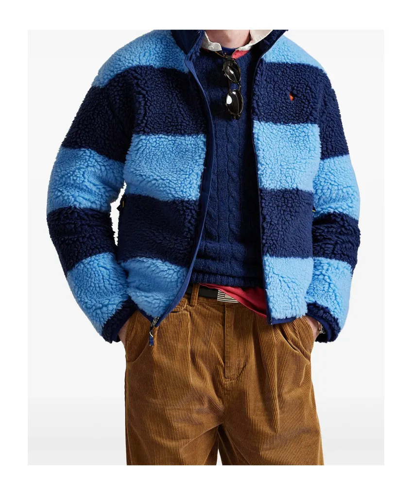 Striped Fleece Zipped Jacket