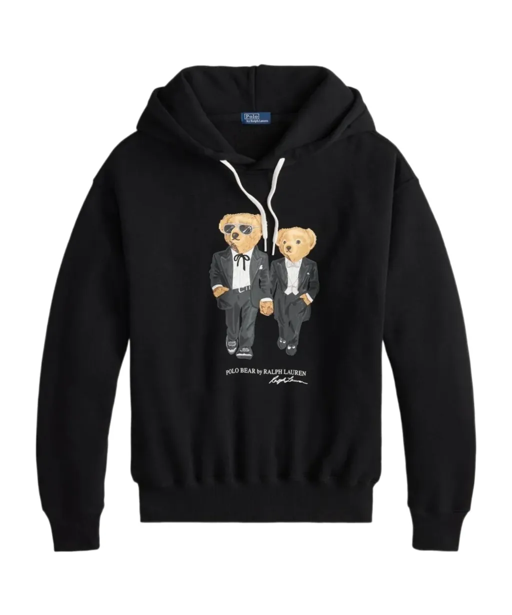 Polo Bear Printed Drawstring Hoodie