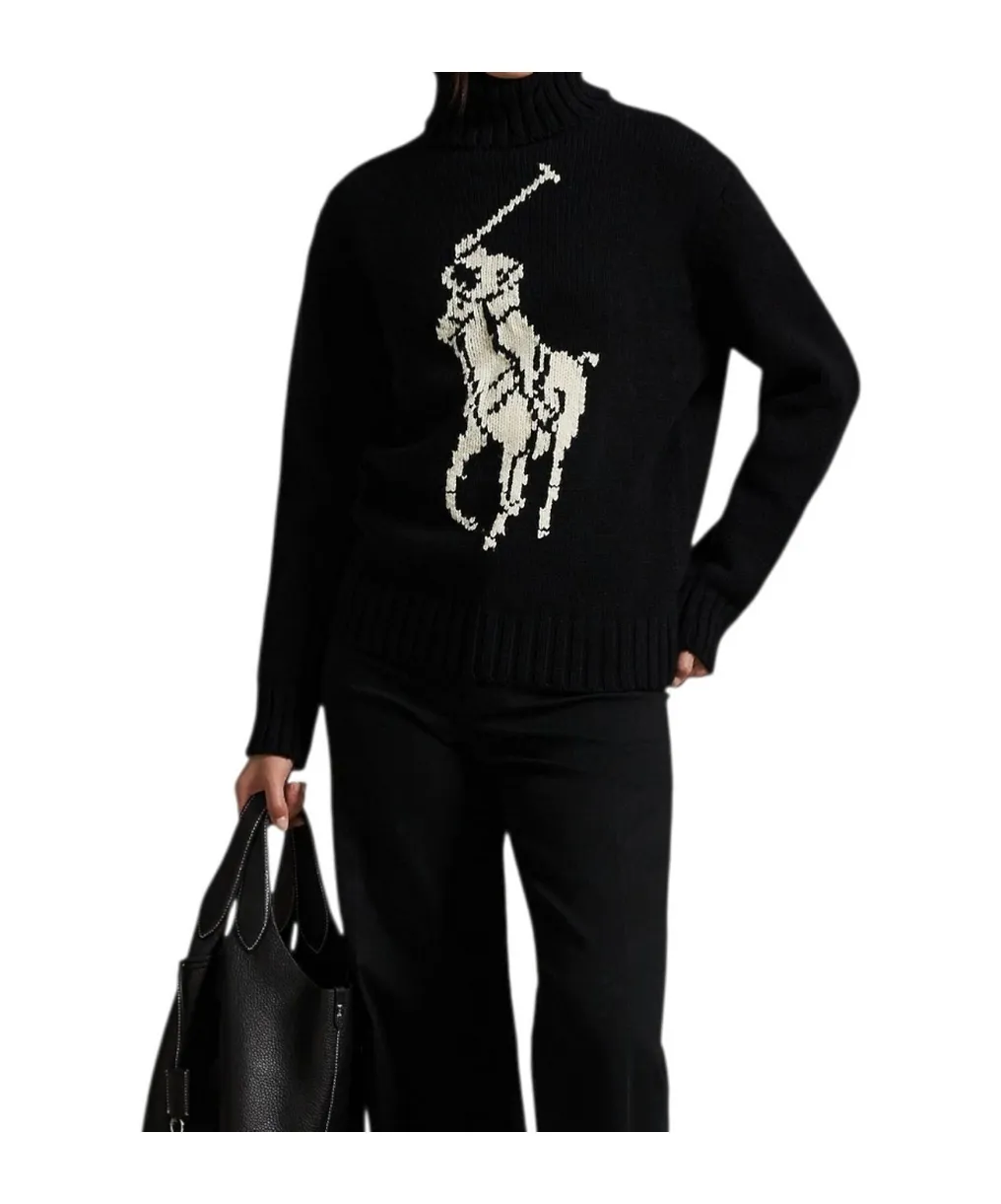Logo Intarsia-Knit Turtleneck Jumper
