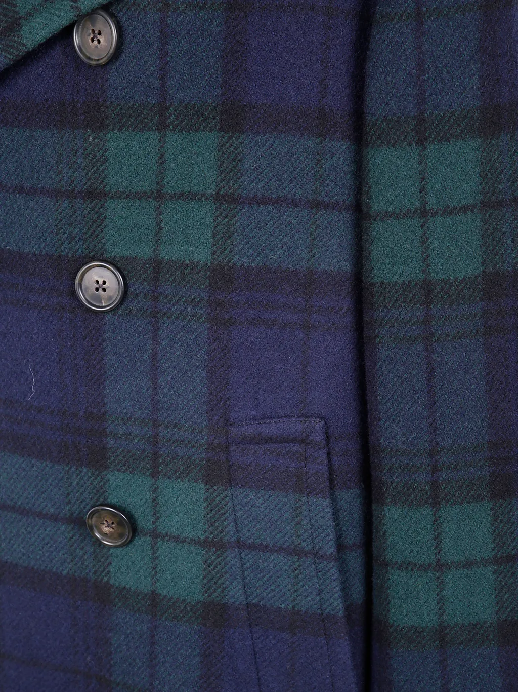 Checked Double-Breasted Peacoat