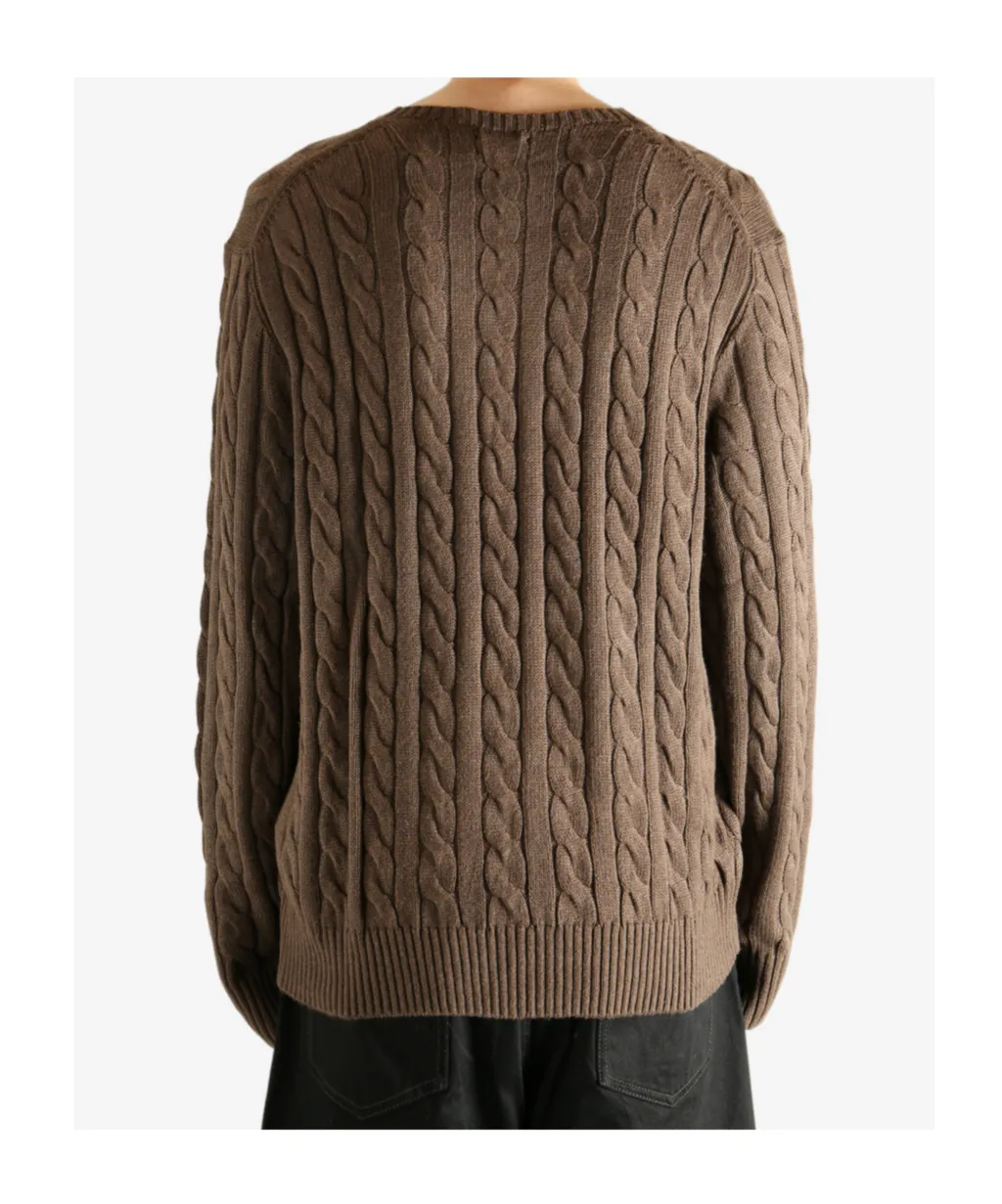 Cable Knit Crew Neck Sweater