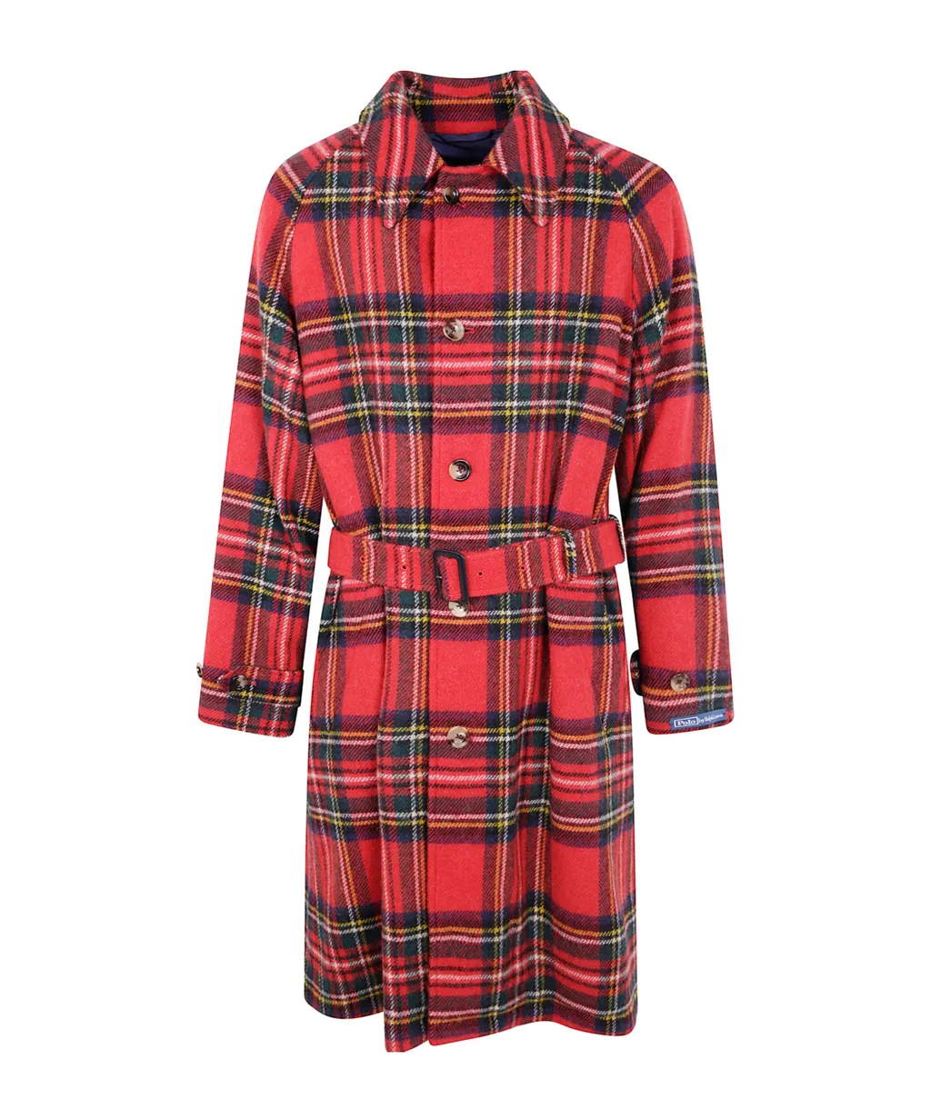 Belted Checked Coat