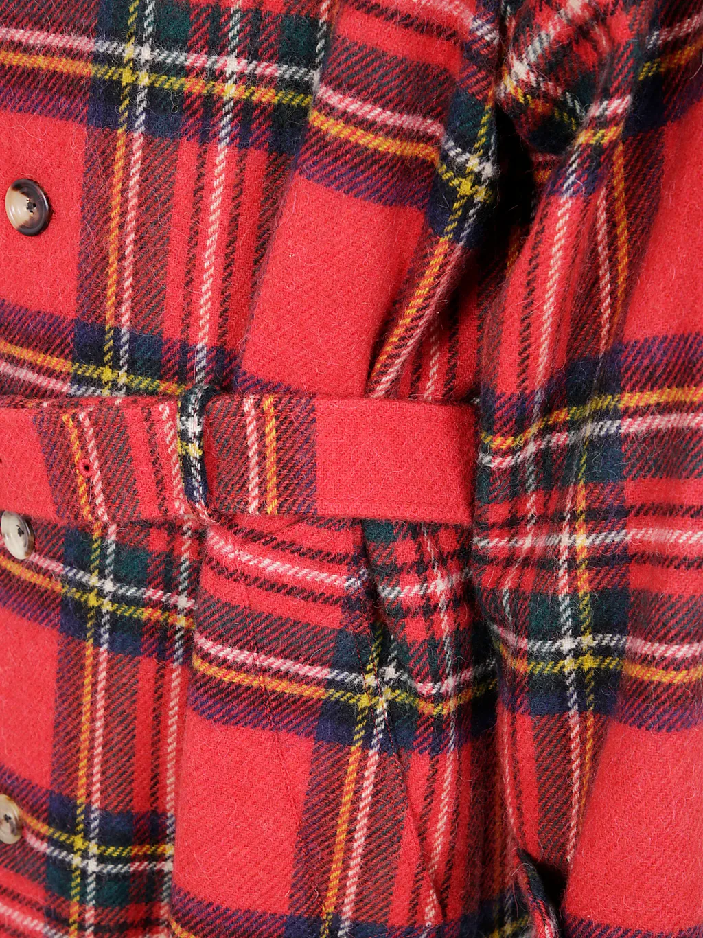 Belted Checked Coat
